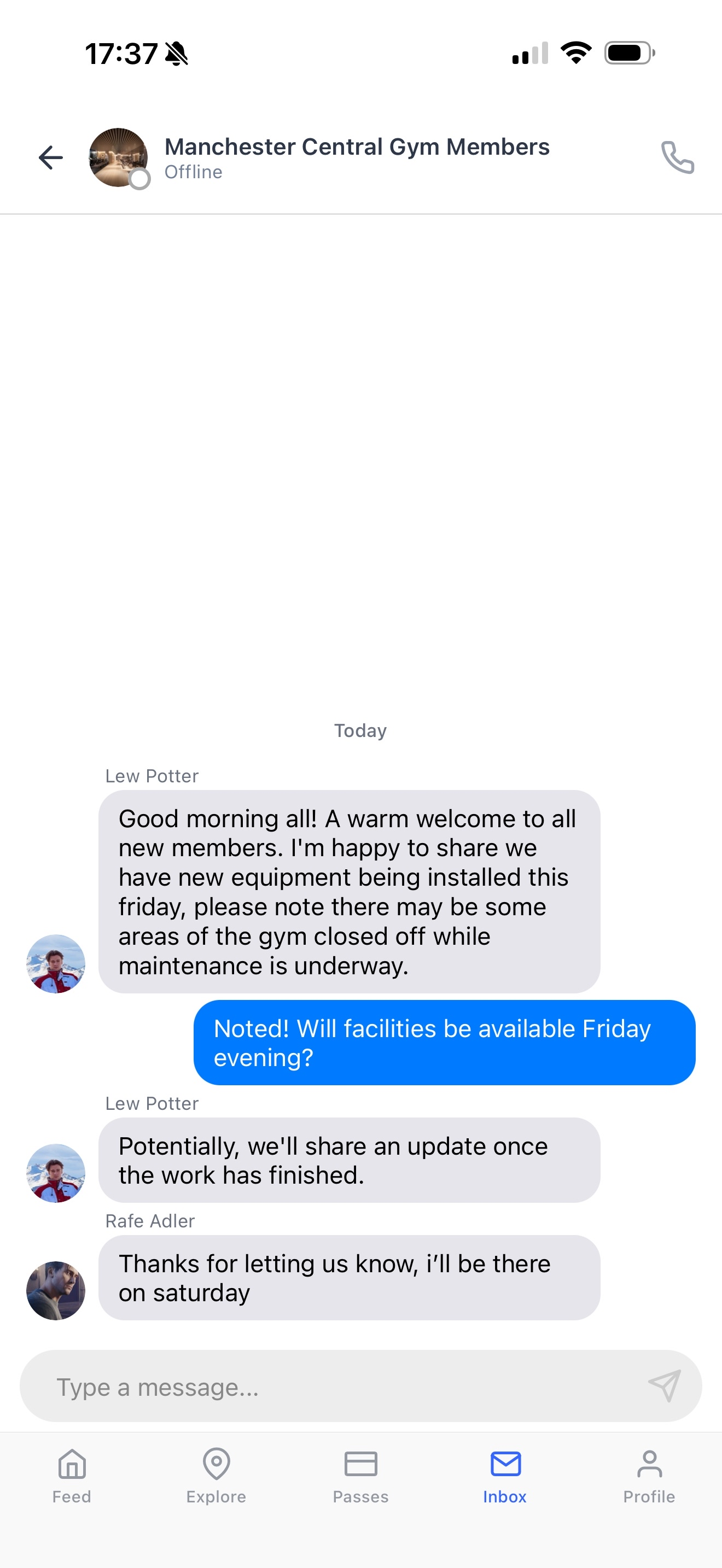 Dyno member app club chat