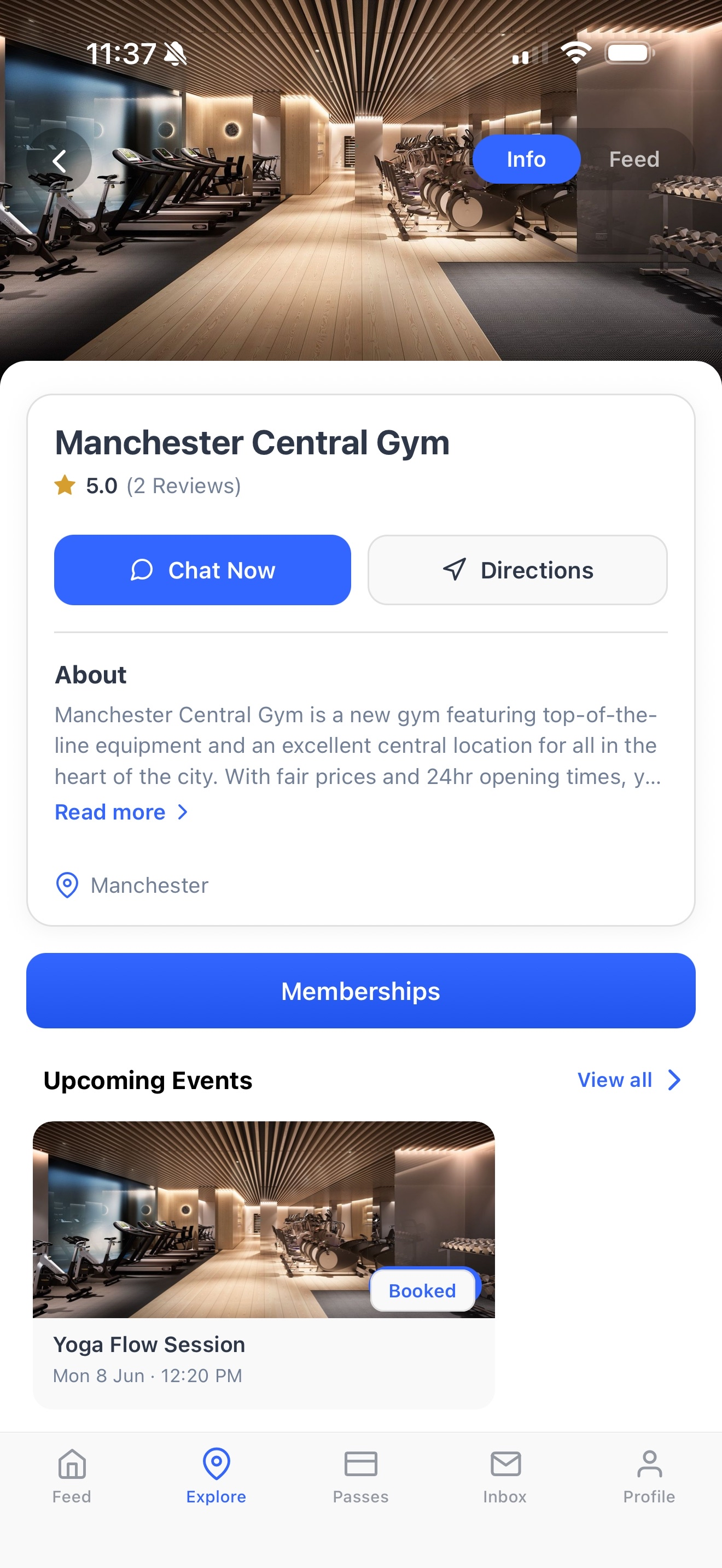 Dyno member app club home screen