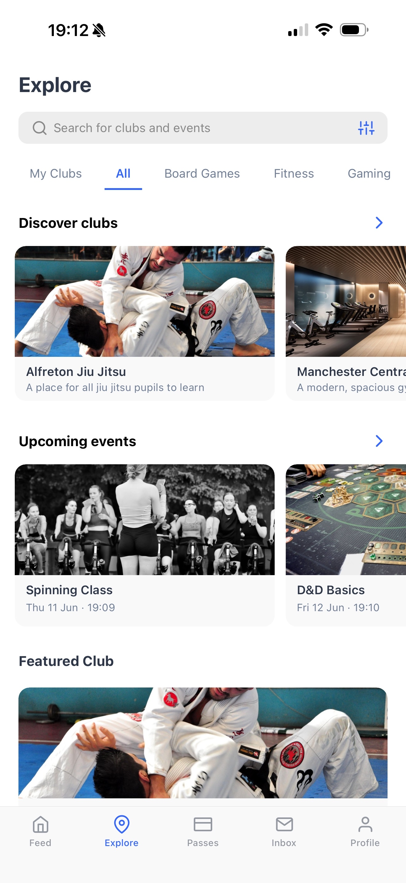 Dyno member app discovering clubs