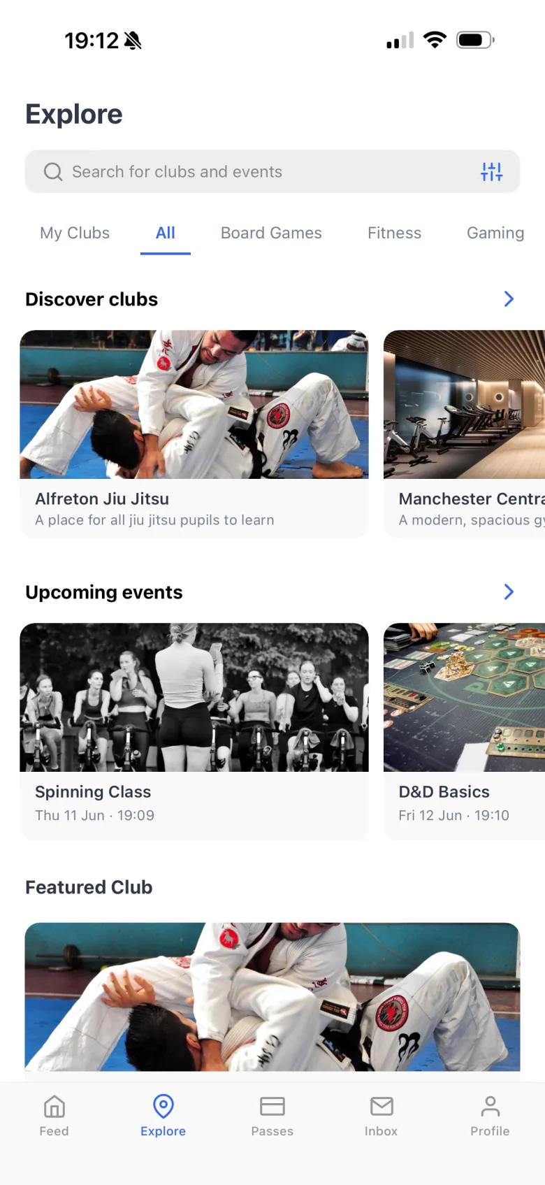Dyno member app discovering clubs